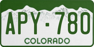 CO license plate APY780