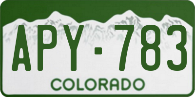 CO license plate APY783