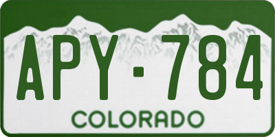 CO license plate APY784