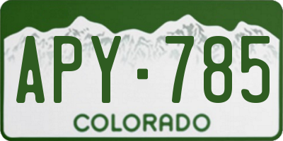 CO license plate APY785