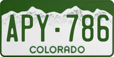 CO license plate APY786