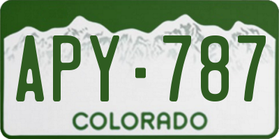 CO license plate APY787