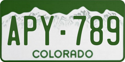 CO license plate APY789