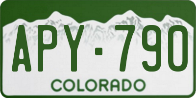 CO license plate APY790