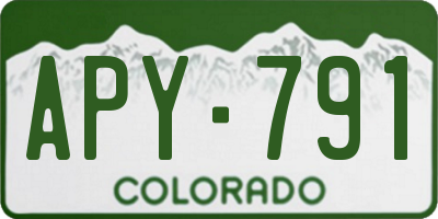 CO license plate APY791