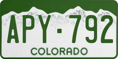 CO license plate APY792