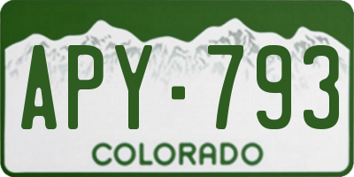 CO license plate APY793
