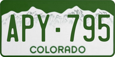 CO license plate APY795