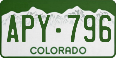 CO license plate APY796