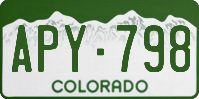 CO license plate APY798