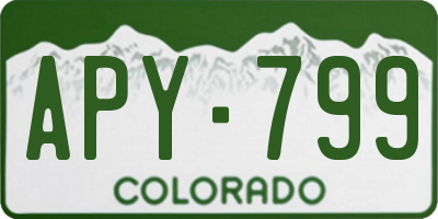 CO license plate APY799