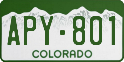 CO license plate APY801