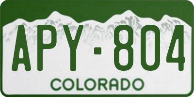 CO license plate APY804