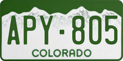 CO license plate APY805