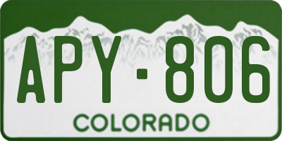 CO license plate APY806