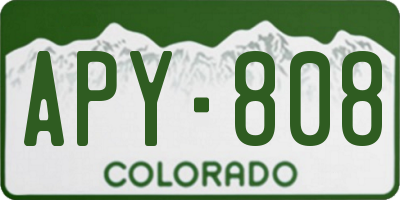 CO license plate APY808