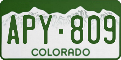 CO license plate APY809