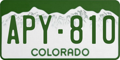 CO license plate APY810