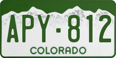 CO license plate APY812