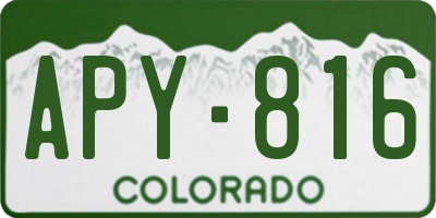 CO license plate APY816