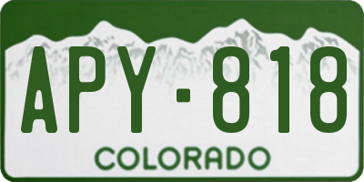 CO license plate APY818