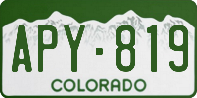 CO license plate APY819