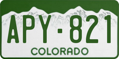 CO license plate APY821