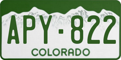 CO license plate APY822