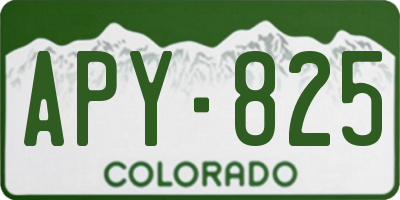 CO license plate APY825