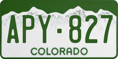 CO license plate APY827
