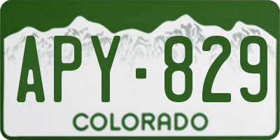 CO license plate APY829