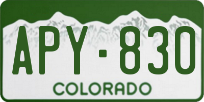 CO license plate APY830