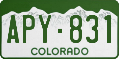 CO license plate APY831