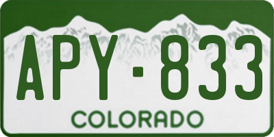 CO license plate APY833
