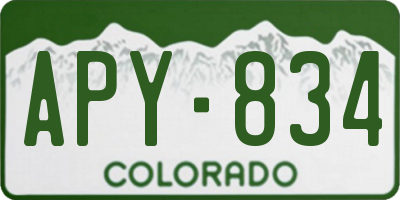 CO license plate APY834