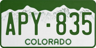 CO license plate APY835