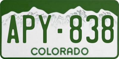 CO license plate APY838