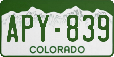 CO license plate APY839