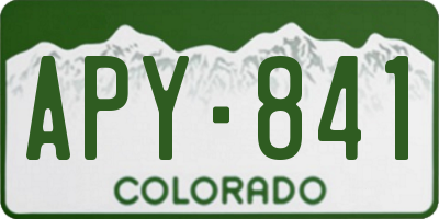 CO license plate APY841