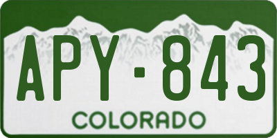 CO license plate APY843