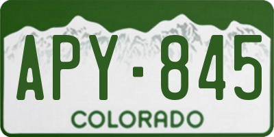 CO license plate APY845