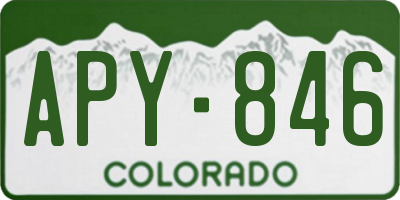 CO license plate APY846