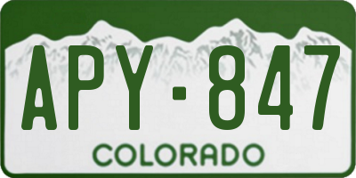 CO license plate APY847