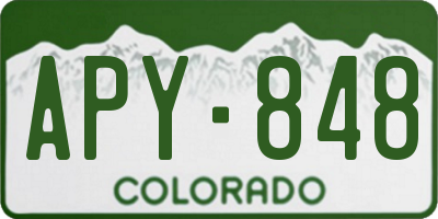 CO license plate APY848