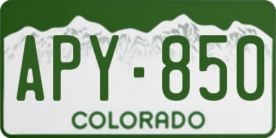CO license plate APY850