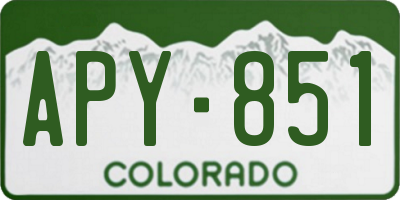 CO license plate APY851