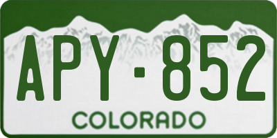 CO license plate APY852