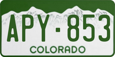 CO license plate APY853