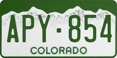 CO license plate APY854