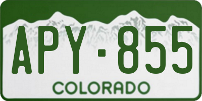 CO license plate APY855